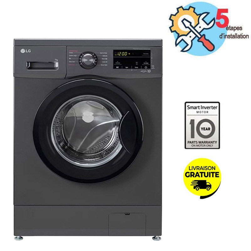 LG Lave Linge Frontal Inverter F2J3QYG6J 7kg