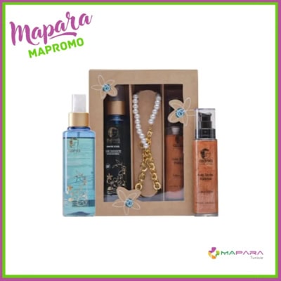 ALANIA Coffret ALANIA Huile Seche Pailletee + ALANIA Bain De Soleil Huile Bronzante Monoï + Colier
