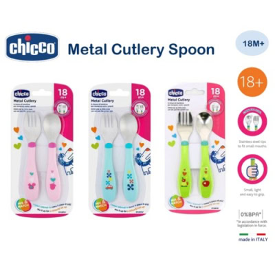 Chicco Couverts Bout Inox 18 Mois +