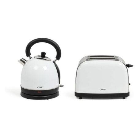 Set Petit Déjeuner Vintage Livoo Bouilloire Grille-pain DOD136W
