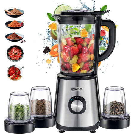 Kenwood Blender + 3 Moulins 1000 W BLM45.880SS & Inox