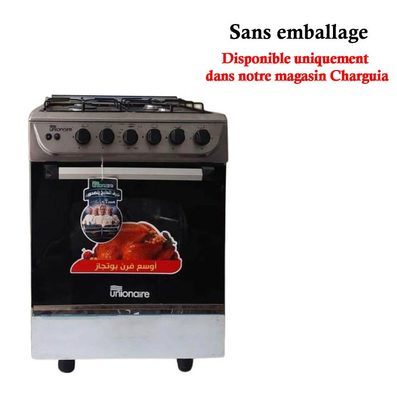 Cuisinière à Gaz UNIONAIRE C6060S3VFC 60cm 4 Feux Inox