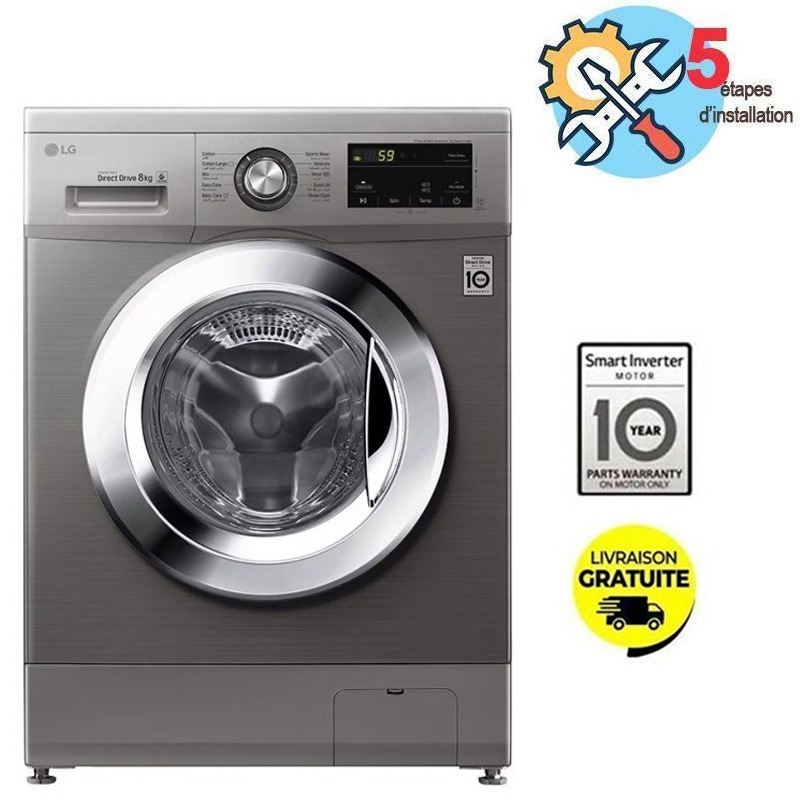 LG Lave Linge Frontal Inverter 8kg FH2J3TNG5P