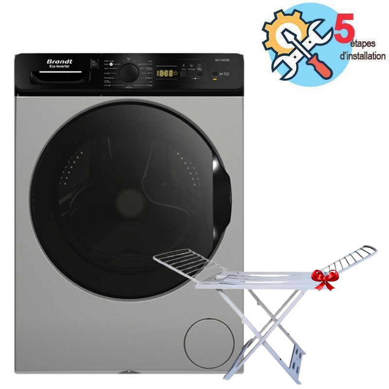 Brandt Lave Linge Frontal Inverter BLF124QSBL 12kg