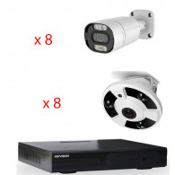 Pack Dvr Hyprid + 8 Cameras Externe + 8 Cameras Interne MipVision 2MP