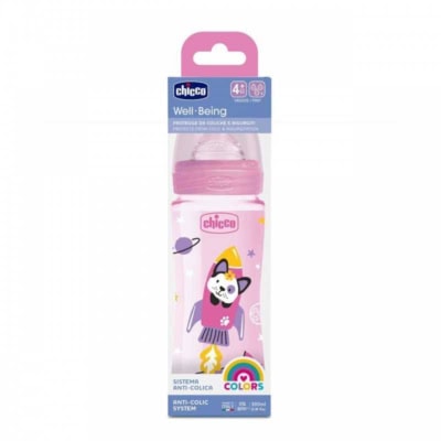 Chicco Biberon Well Being En Polypropylène Rose 4m+