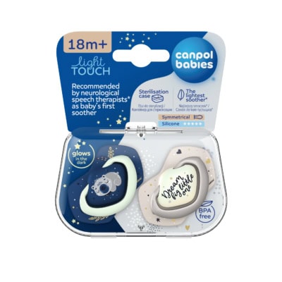 Canpol 2 Sucettes Light Touch 18m+ Symétrique Brille dans le SLEEPY KOALA