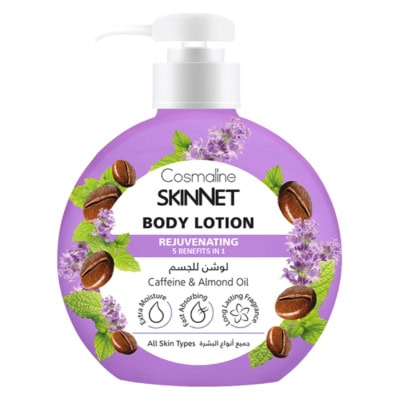 Cosmaline Skinnet Lotion Corporelle Rajeunissante à La Caféine a L’huile D’amande