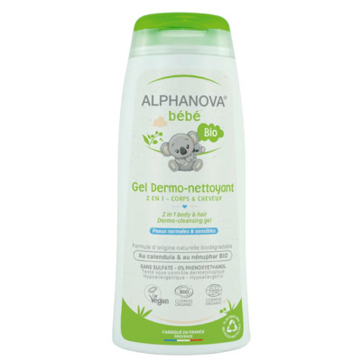 Alphanova Bebe Bio Gel Dermo-Nettoyant 2en1 Corps Cheveux