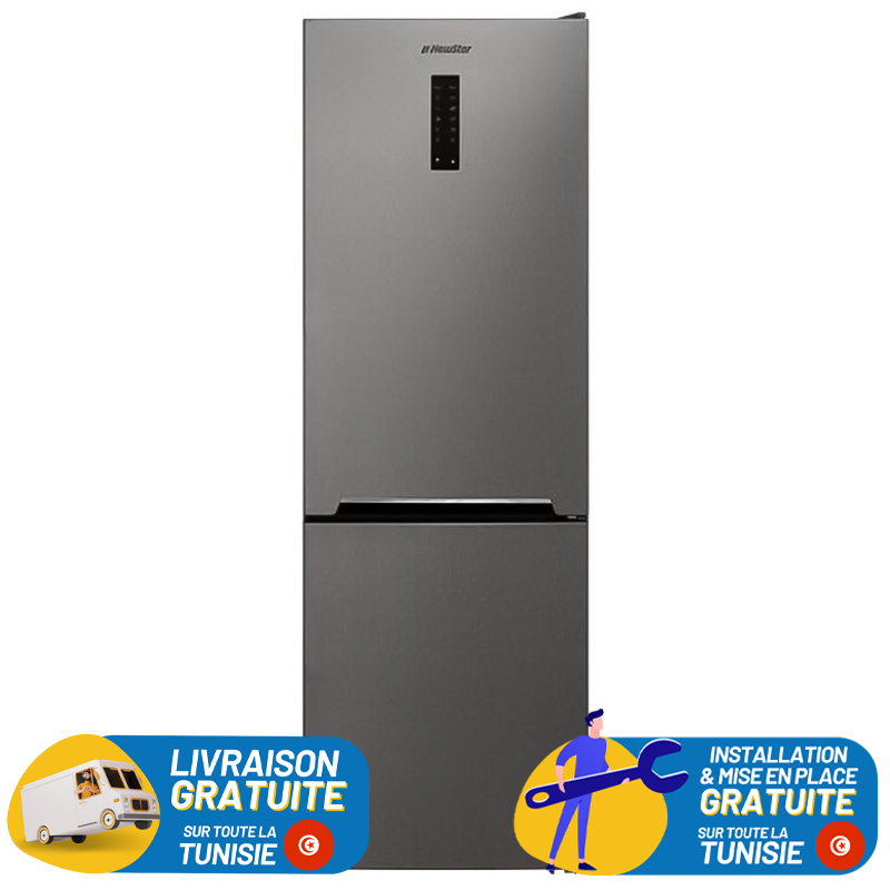 NEWSTAR Nofrost Combiné 400L Inox + Livraison + Mise En Place