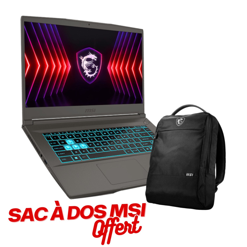MSI Gamer Thin 15 B13U I5-13420H RTX SSD Windows 11 Pro Cosmos Sac À Dos
