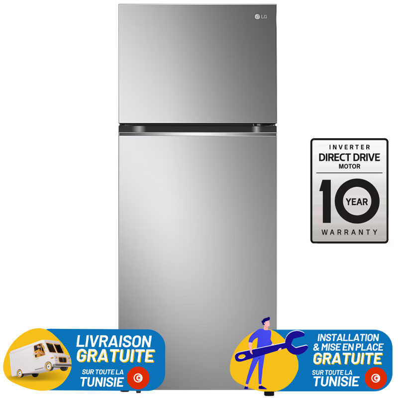 LG No Frost Smart INVERTER Double Portes 360 Litres Platinum