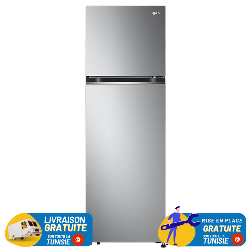 LG NoFrost INVERTER Double Portes 285 Litres INOX