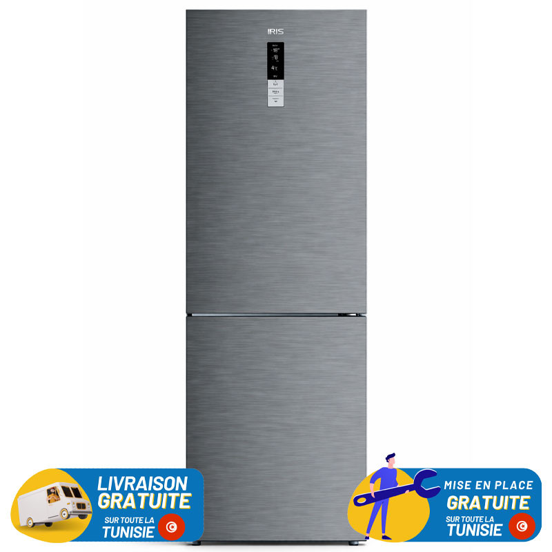 IRIS No Frost Combiné 317 Litres Inox