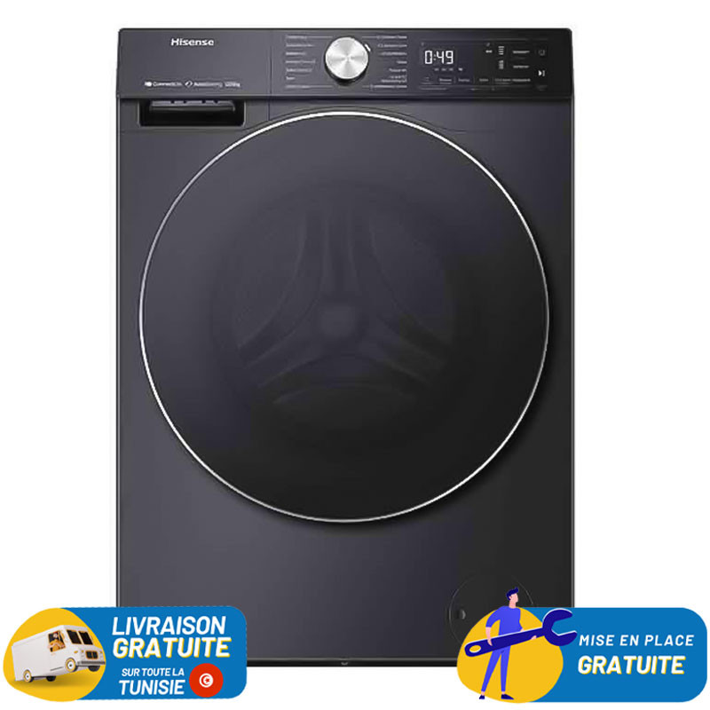 Hisense Lave Linge 10,5Kg Frontale INVERTER STEAM INOX