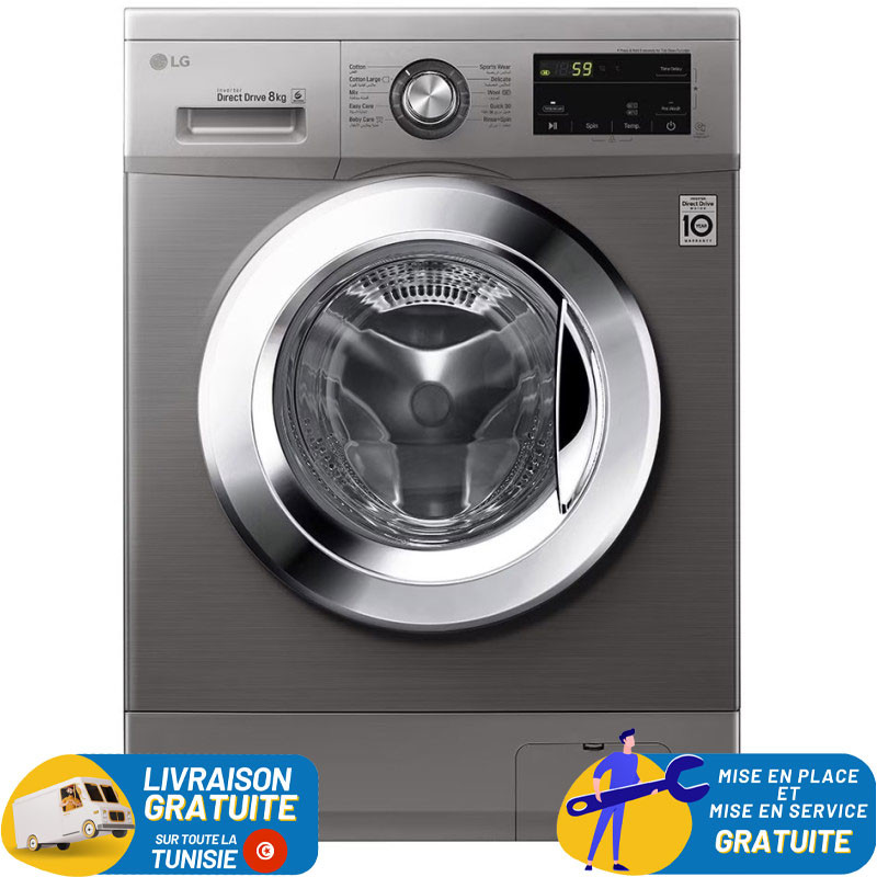 LG Lave Linge Frontale FH2J3TNG5P 8Kg DIRECT DRIVE