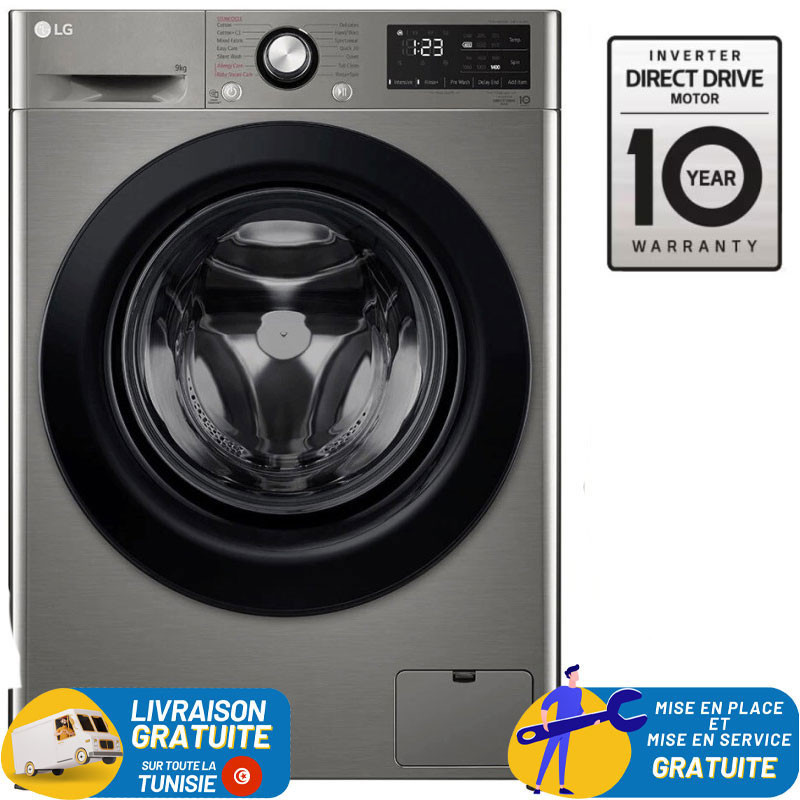 LG Lave Linge Frontale F4R3VYG6P 9Kg Smart AI DD VIVACE